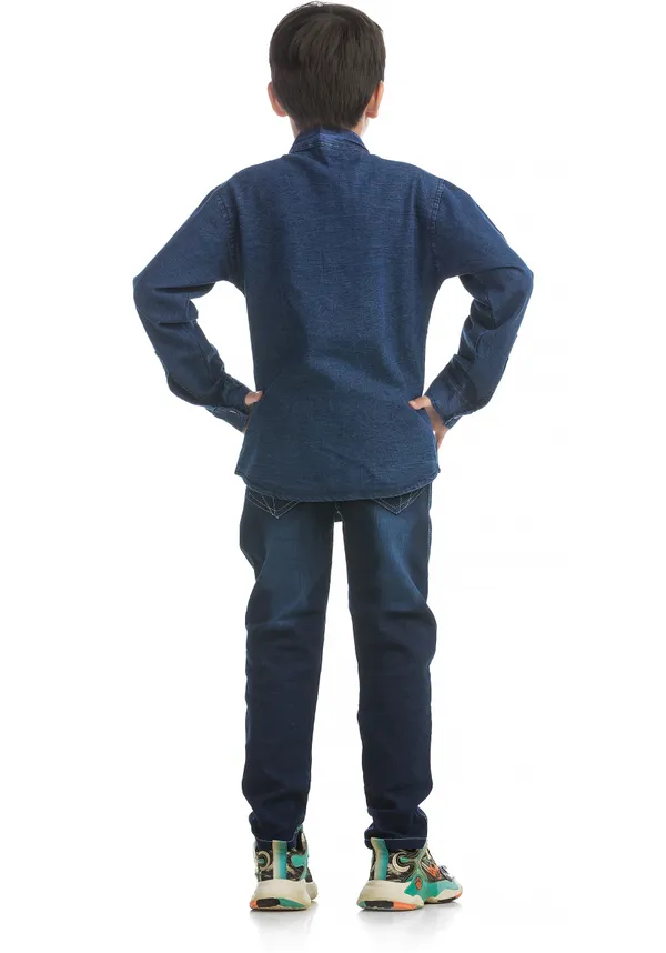 Blue_Denim_Kurta_Jeans_Combo_For_Kids