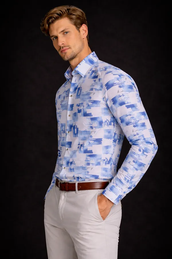 Men�s_Cotton_Full_Sleeve_Digital_Printed_Popcorn_Shirt_|_Stylish_Casual_Slim_Fit_Shirt