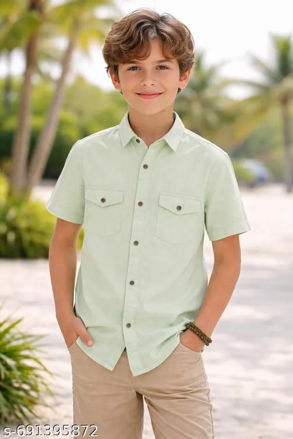 Mint_Green_Cotton_Shirt_For_Kids