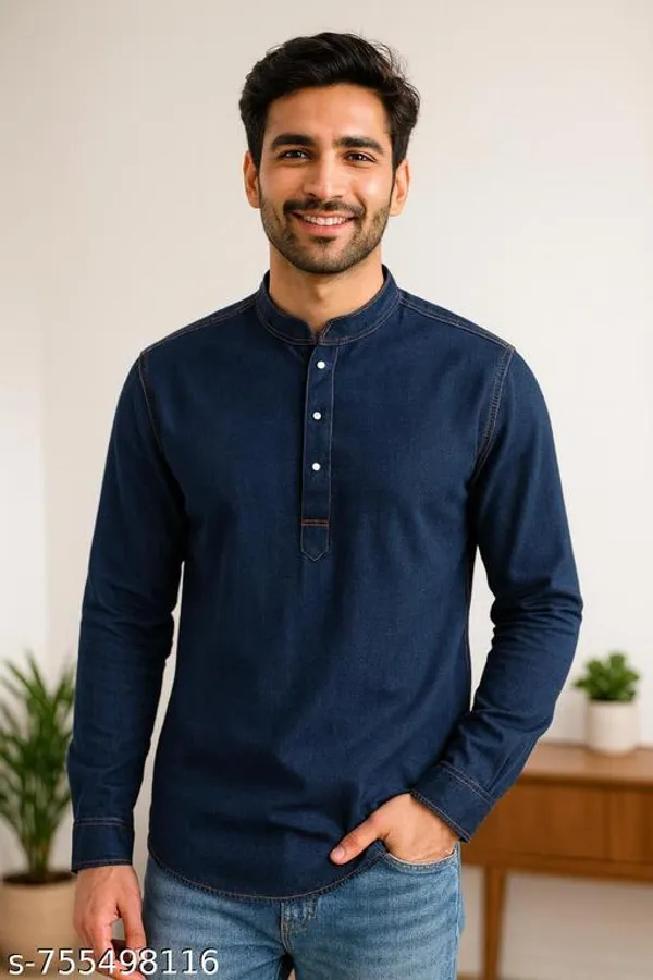 Blue_Cotton_Kurta_For_Men