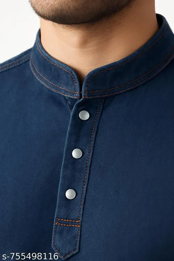 Blue_Cotton_Kurta_For_Men
