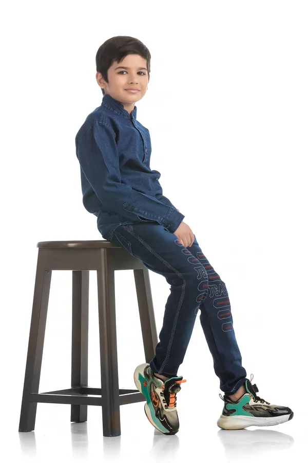 Blue_Denim_Kurta_Jeans_Combo_For_Kids