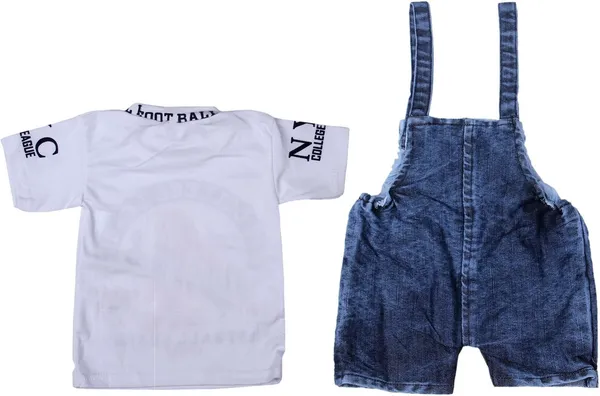 White_Denim_Printed_Casual_Dungaree_For_Boys_&_Girls