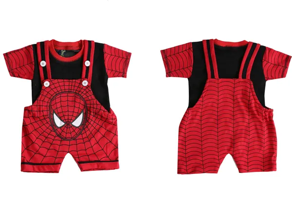 Red_Cotton_Blend_Printed_Casual_Dungaree_For_Boys_&_Girls