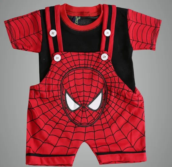 Red_Cotton_Blend_Printed_Casual_Dungaree_For_Boys_&_Girls
