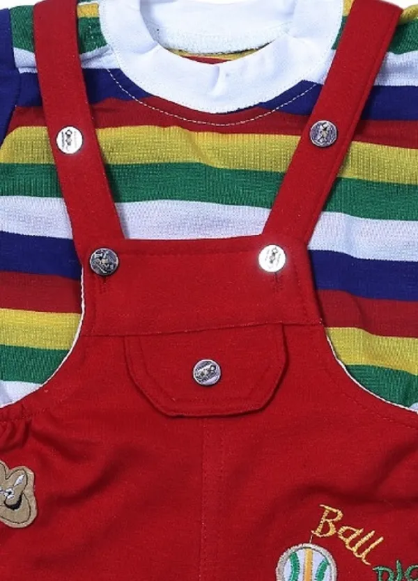 Red_Cotton_Blend_Printed_Casual_Dungaree_For_Boys_&_Girls