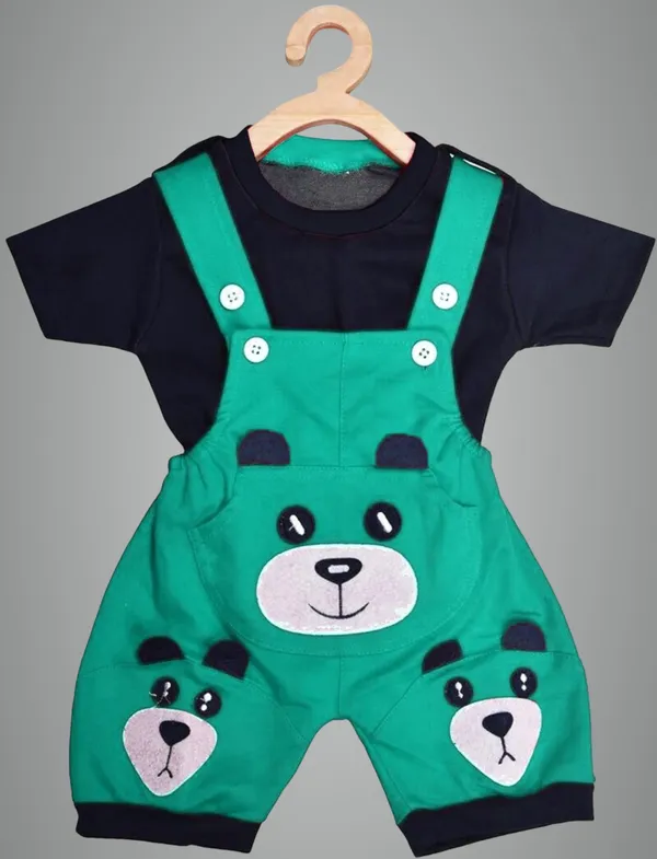 Light_Green_Cotton_Blend_Printed_Casual_Dungaree_For_Baby_Boys_&_Baby_Girls