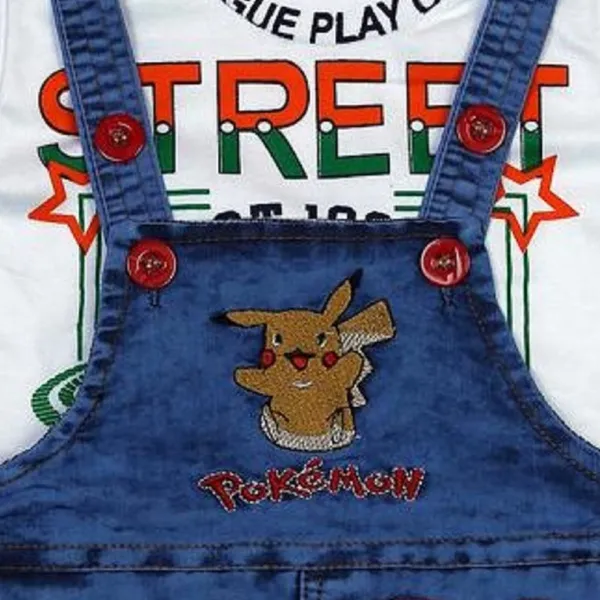 White_Denim_Printed_Casual_Dungaree_For_Boys_&_Girls