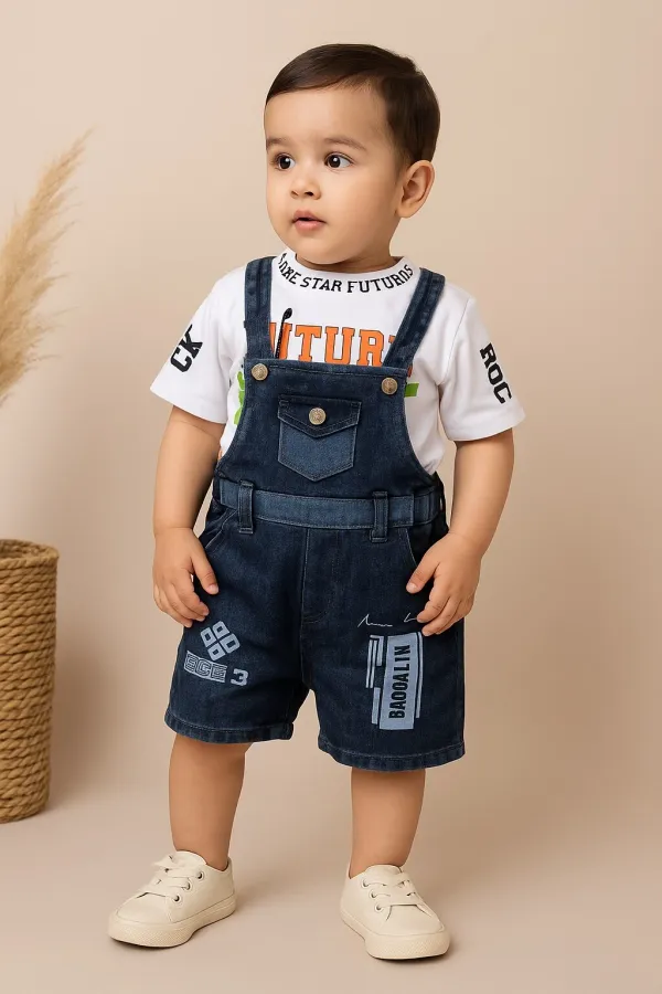 White_Denim_Printed_Dungaree_For_Baby_Boys_&_Baby_Girls