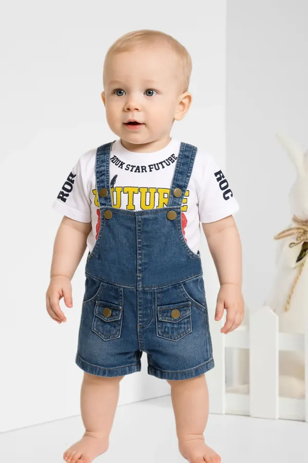 White_Denim_Printed_Dungaree_For_Baby_Boys_&_Baby_Girls