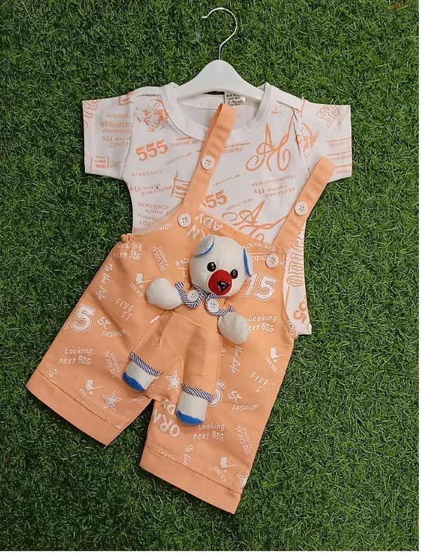Orange_Cotton_Blend_Printed_Dungaree_For_Baby_Boys_&_Baby_Girls