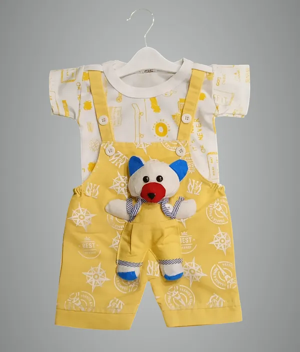 Yellow_Cotton_Blend_Printed_Dungaree_For_Baby_Boys_&_Baby_Girls