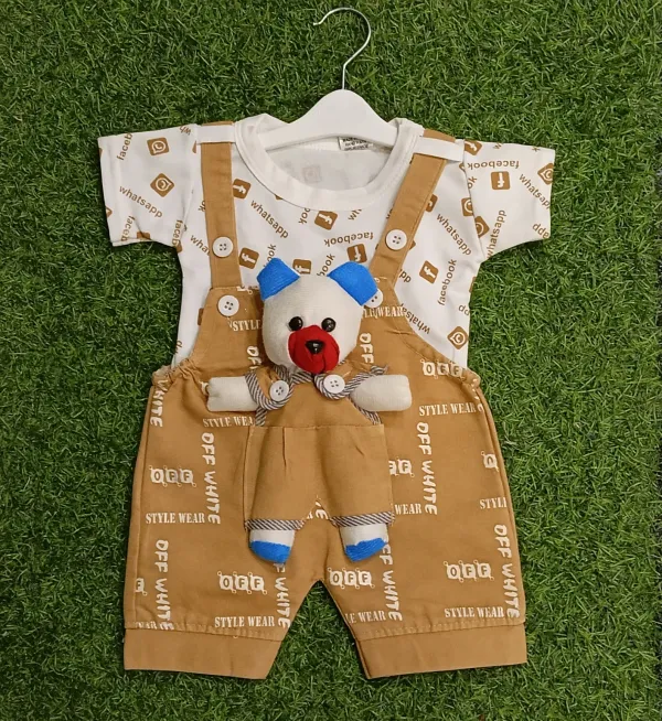 Brown_Cotton_Blend_Printed_Dungaree_For_Baby_Boys_&_Baby_Girls