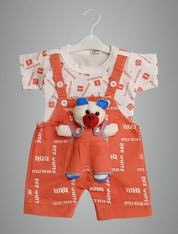 Orange_Cotton_Blend_Printed_Dungaree_For_Baby_Boys_&_Baby_Girls