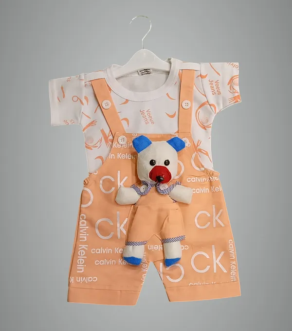 Orange_Cotton_Blend_Printed_Dungaree_For_Baby_Boys_&_Baby_Girls