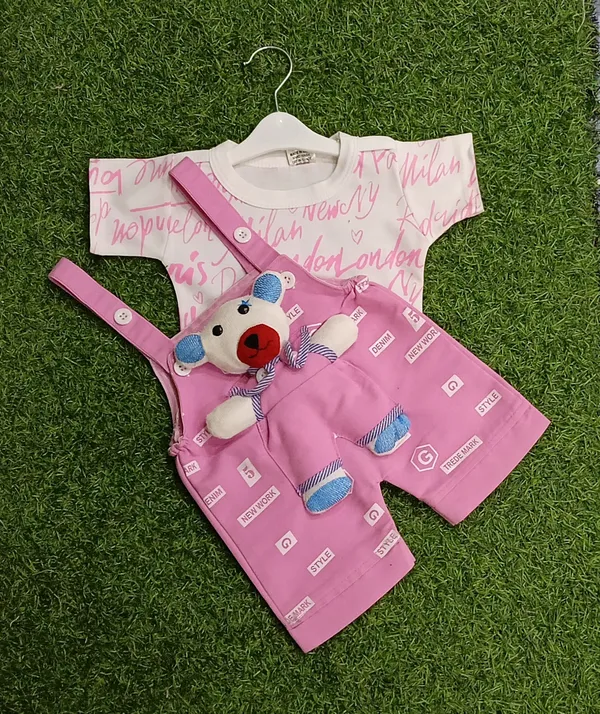 Pink_Cotton_Blend_Printed_Dungaree_For_Baby_Boys_&_Baby_Girls