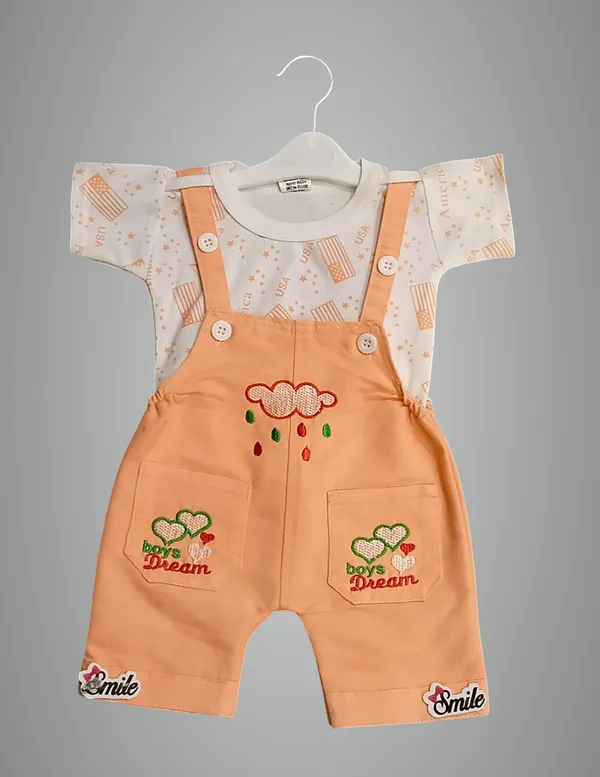 Orange_Cotton_Blend_Printed_Dungaree_For_Baby_Boys_&_Baby_Girls