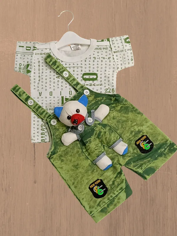 Green_Denim_Printed_Dungaree_For_Baby_Boys_&_Baby_Girls