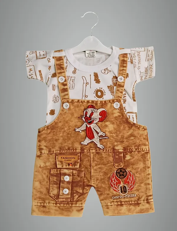 Beige_Denim_Printed_Dungaree_For_Baby_Boys_&_Baby_Girls