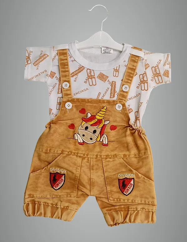 Beige_Denim_Printed_Dungaree_For_Baby_Boys_&_Baby_Girls