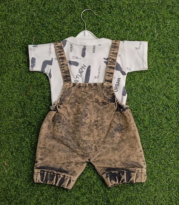 Brown_Denim_Printed_Dungaree_For_Baby_Boys_&_Baby_Girls