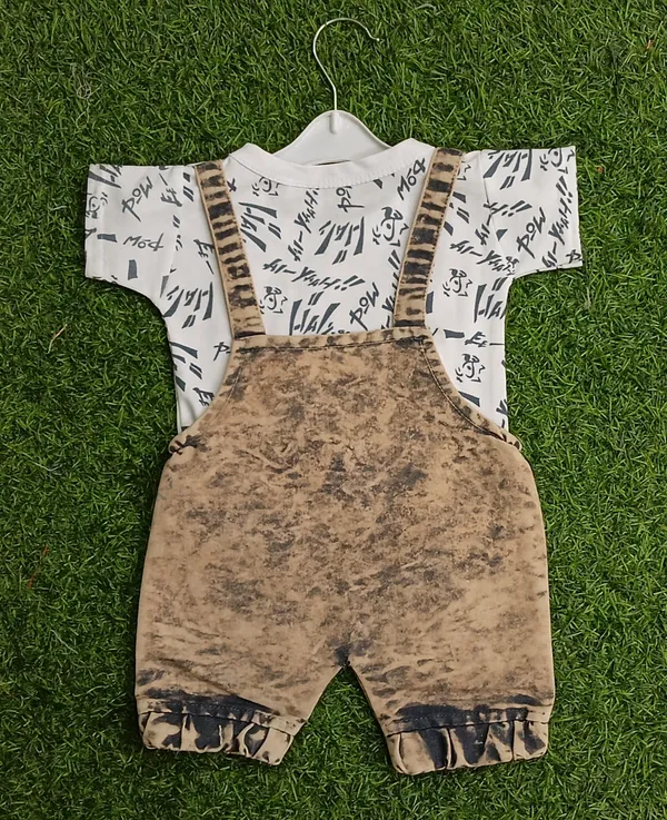 Brown_Denim_Printed_Dungaree_For_Baby_Boys_&_Baby_Girls