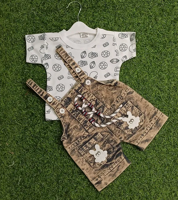 Brown_Denim_Printed_Dungaree_For_Baby_Boys_&_Baby_Girls