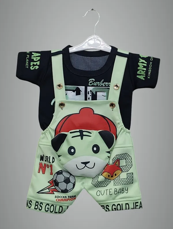 Light_Green_Polycotton_Printed_Dungaree_For_Baby_Boys_&_Baby_Girls