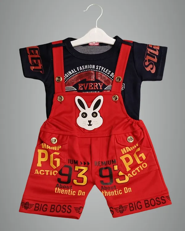 Red_Polycotton_Printed_Dungaree_For_Baby_Boys_&_Baby_Girls
