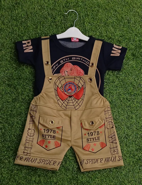 Beige_Polycotton_Printed_Dungaree_For_Baby_Boys_&_Baby_Girls