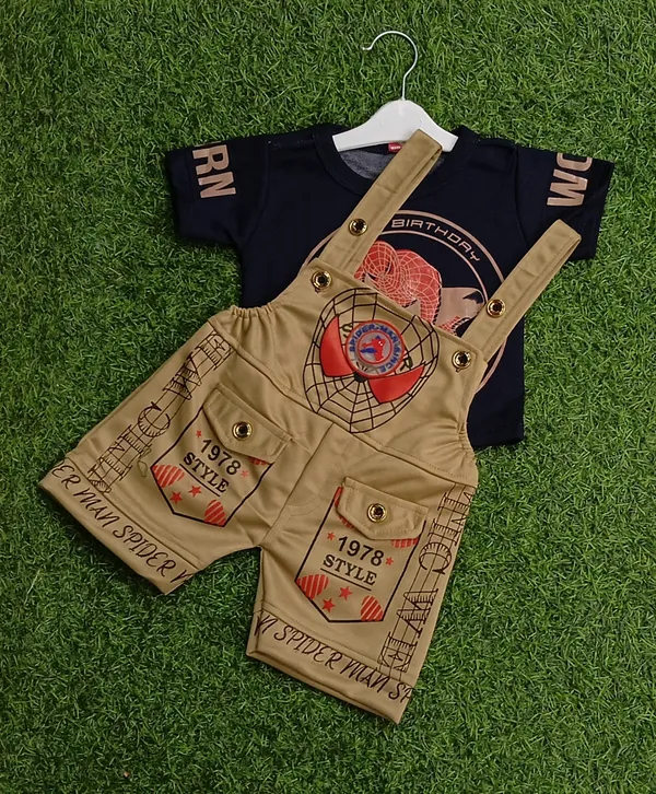 Beige_Polycotton_Printed_Dungaree_For_Baby_Boys_&_Baby_Girls