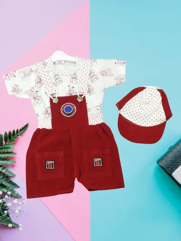Maroon_Cotton_Blend_Printed_Casual_Dungaree_For_Baby_Boys_&_Baby_Girls