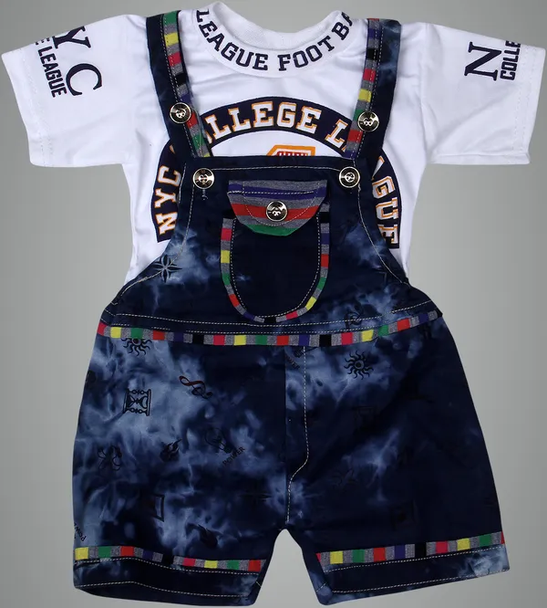 White_Denim_Printed_Casual_Dungaree_For_Baby_Boys_&_Baby_Girls