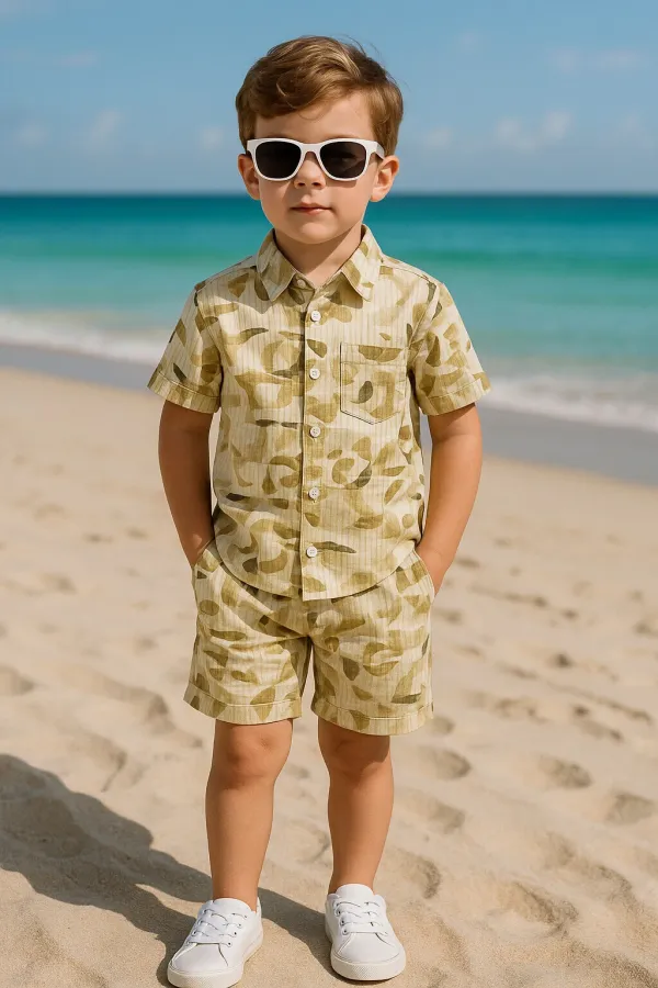 Beige_Cotton_Blend_Printed_Half_Sleeve_Co-Ord_Set_For_Boys
