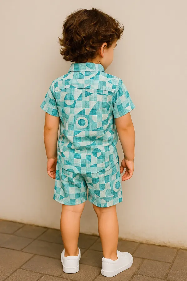 Green_Cotton_Blend_Printed_Half_Sleeve_Co-Ord_Set_For_Boys