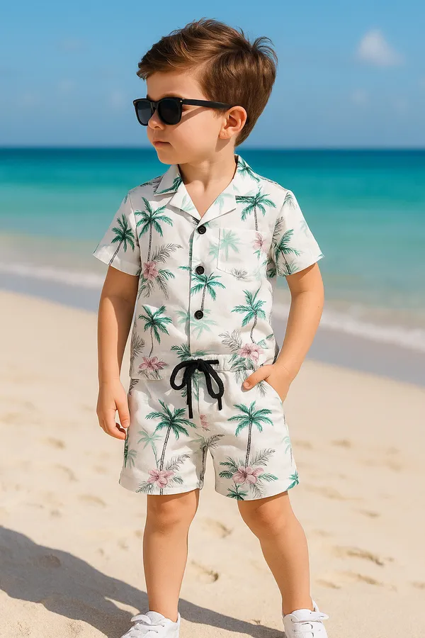 Purple_Cotton_Blend_Printed_Half_Sleeve_Co-Ord_Set_For_Boys