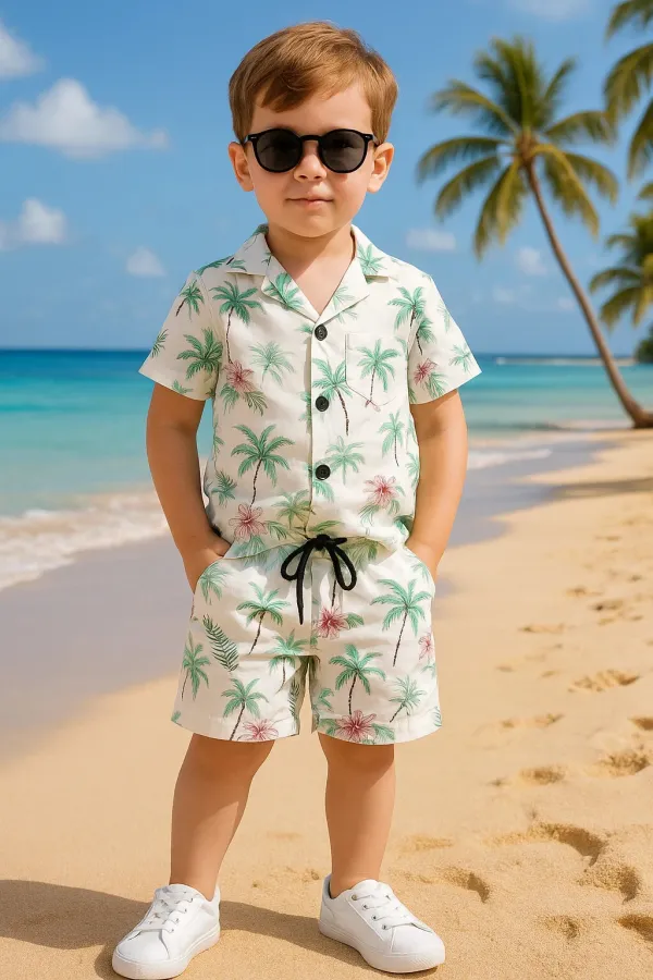 Purple_Cotton_Blend_Printed_Half_Sleeve_Co-Ord_Set_For_Boys
