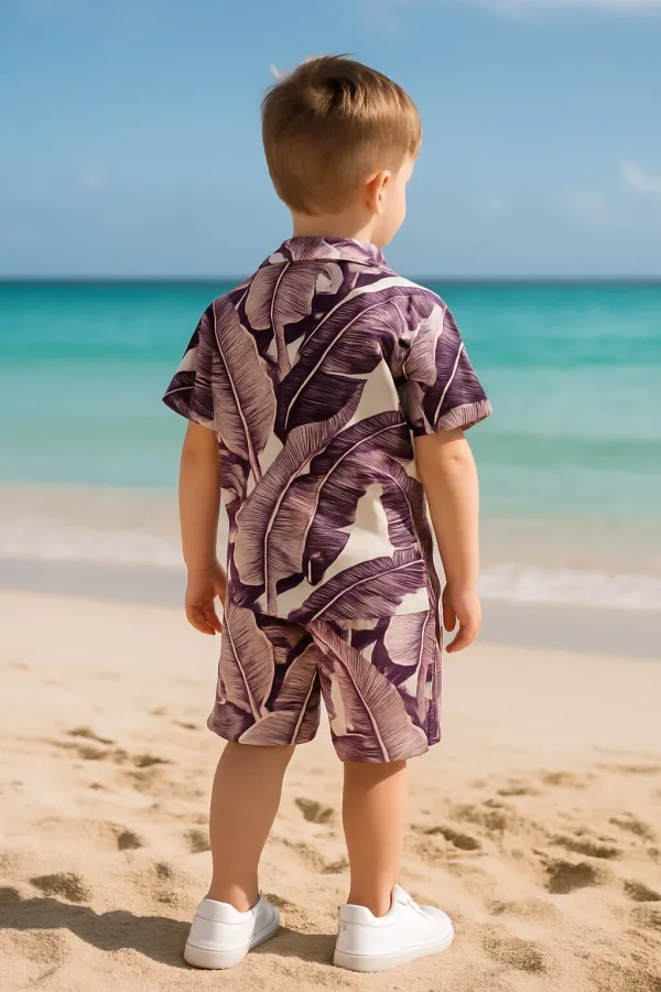 Purple_Cotton_Blend_Printed_Half_Sleeve_Co-Ord_Set_For_Boys