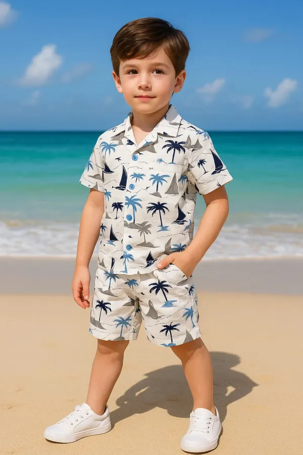 White_Cotton_Blend_Printed_Half_Sleeve_Co-Ord_Set_For_Baby_Girls