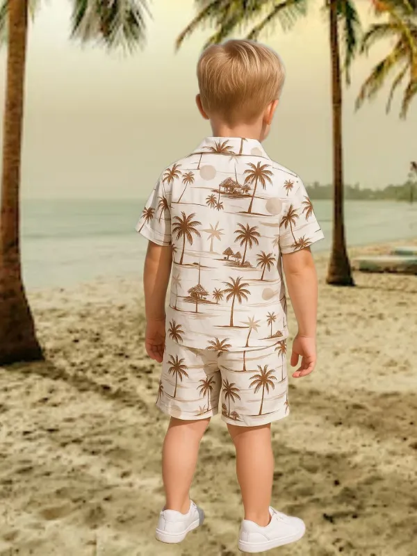 White_Brown_Cotton_Blend_Printed_Co-Ord_Set_For_Boys