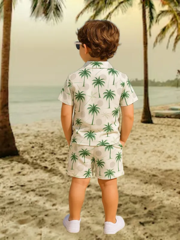 White_Green_Cotton_Blend_Printed_Co-Ord_Set_For_Boys