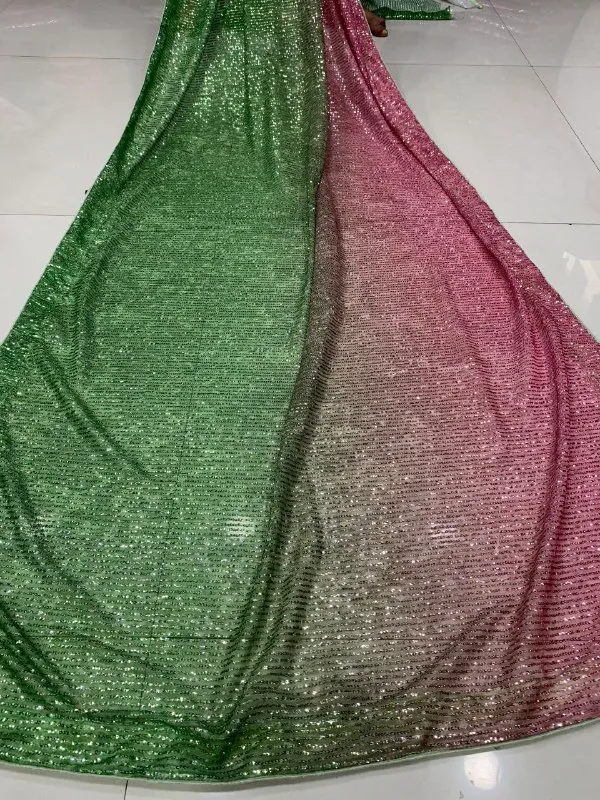 Pink_&_Green_Imported_Fabric_Premium_&_Elegant_Saree_With_Unstiched_Blouse_For_Women