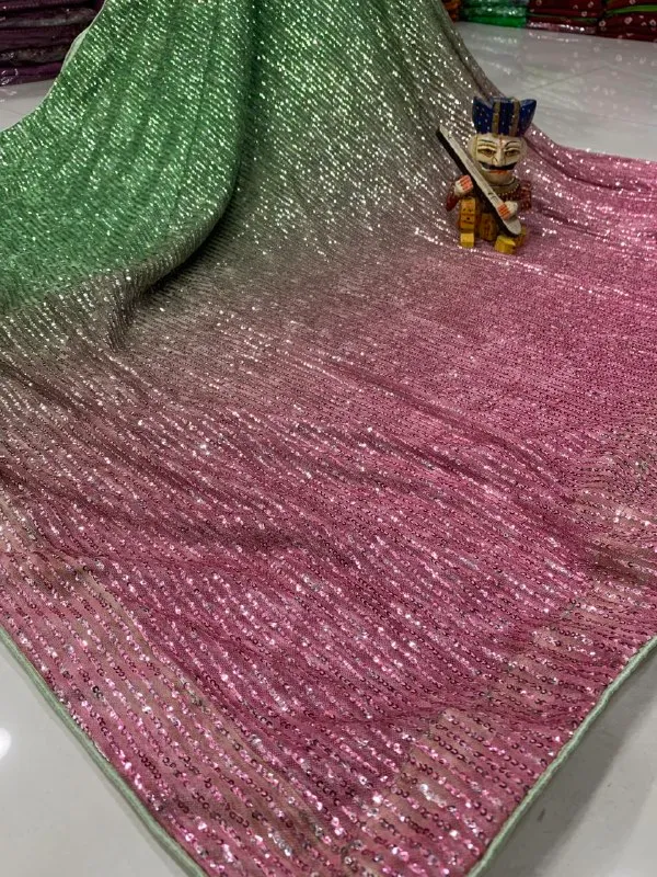 Pink_&_Green_Imported_Fabric_Premium_&_Elegant_Saree_With_Unstiched_Blouse_For_Women