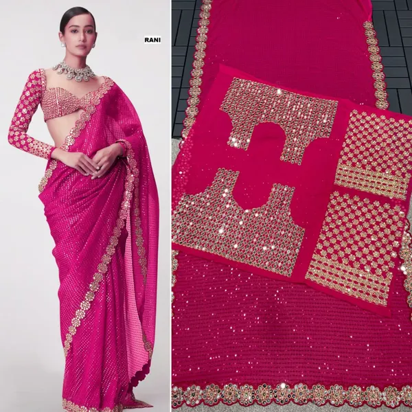 Pink_Georgette_Premium_&_Elegant_Saree_With_Unstiched_Blouse_For_Women