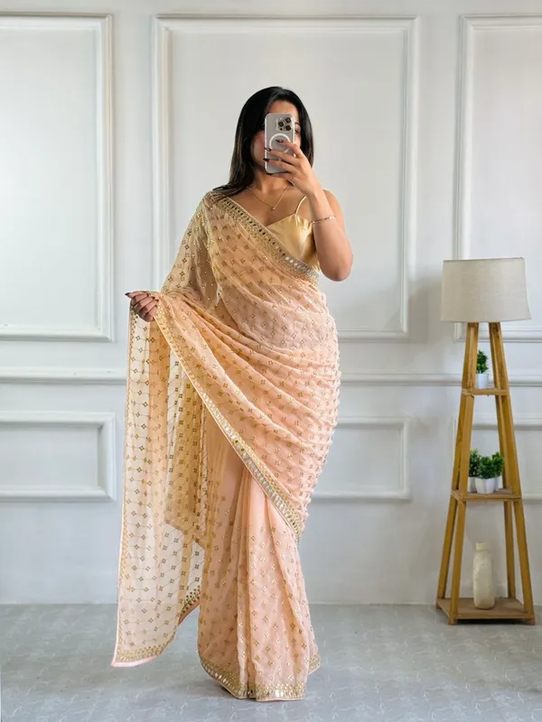 Beign_Georgette_Premium_&_Elegant_Saree_With_Unstiched_Blouse_For_Women