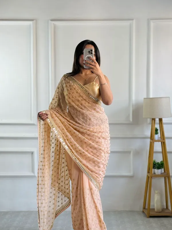 Beign_Georgette_Premium_&_Elegant_Saree_With_Unstiched_Blouse_For_Women
