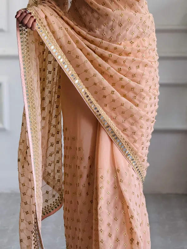 Beign_Georgette_Premium_&_Elegant_Saree_With_Unstiched_Blouse_For_Women