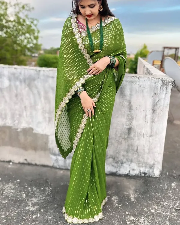 Mahendi_Georgette_Premium_&_Elegant_Saree_With_Unstiched_Blouse_For_Women