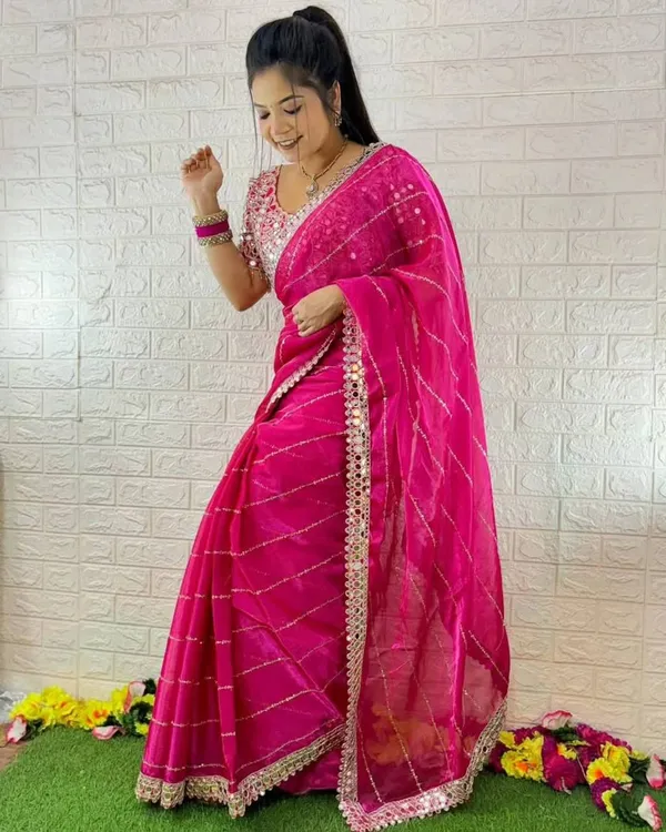 Pink_Jimmy_Choo_Premium_&_Elegant_Saree_With_Unstiched_Blouse_For_Women