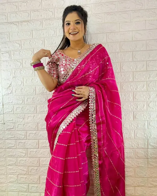 Pink_Jimmy_Choo_Premium_&_Elegant_Saree_With_Unstiched_Blouse_For_Women